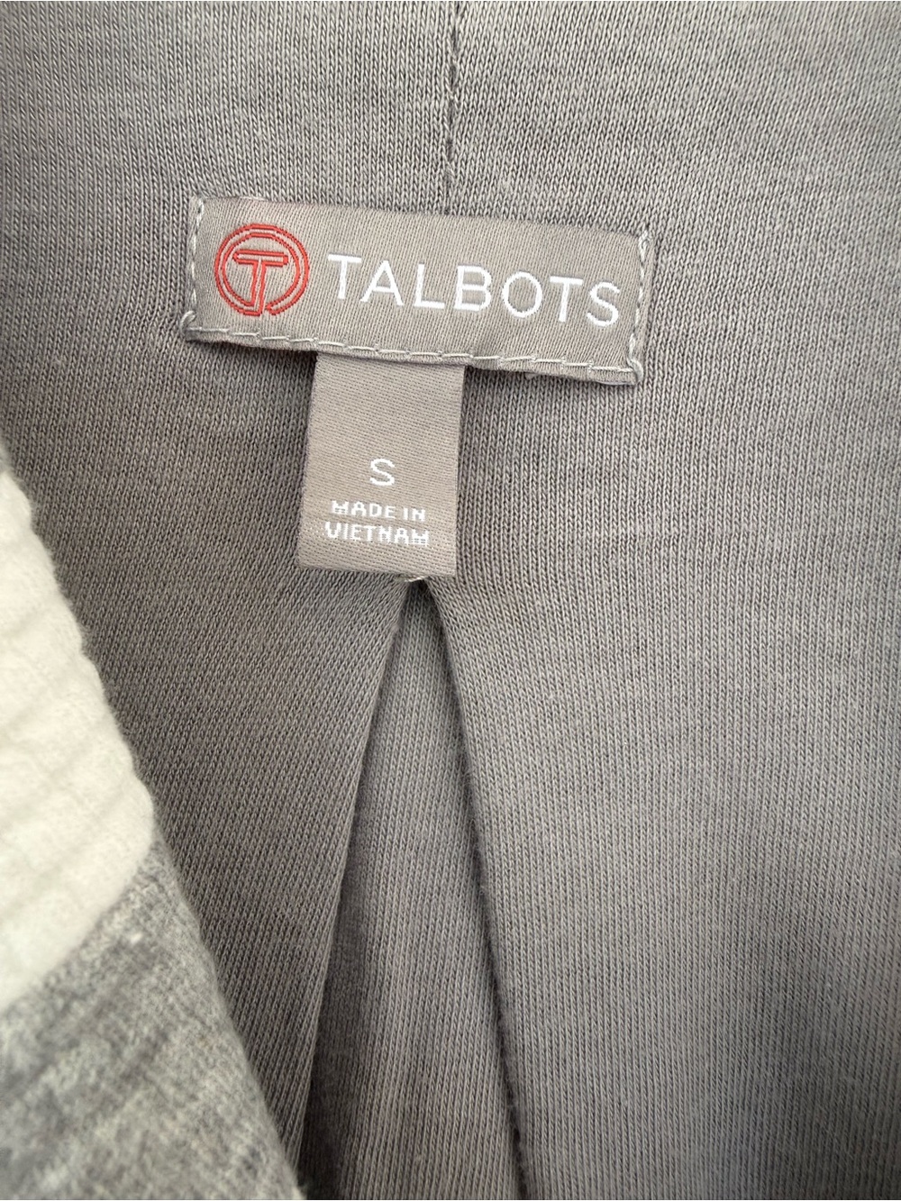 Talbots Grey & White Striped Knit Moto Jacket Asymmetrical Zip Small NWOT - Picture 2 of 4